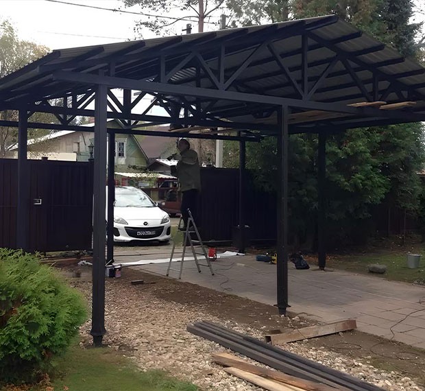 Винтовые сваи для навеса в Луховицах